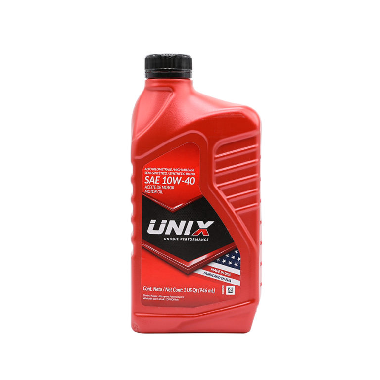 UNIX®️ ACEITE DE MOTOR ALTO MILLAJE SEMI SINT. 10W‑40, 1QT ...
